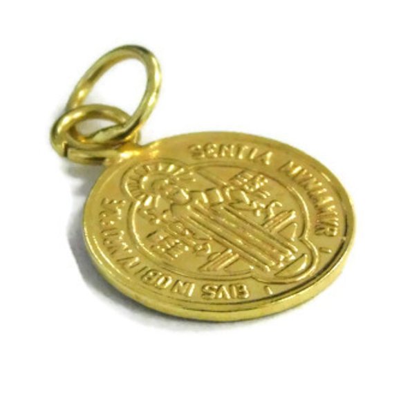 14k Yellow Gold Large ST. Benedict Charm Pendant